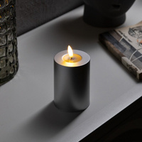 Светодиодная свеча серебристая, 7 × 13 × 7 см, пластик, батарейки аах2 (не в комплекте), свечение теплое белое Luazon Li