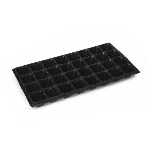 Кассета для рассады Greengo на 32 ячейки, по 110 мл, пластиковая, чёрная, 53,5 × 27 × 5,5 см