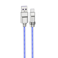 USB кабель шт.USB (A) - шт.Type-C Hoco U113 1,0 м, 6A, PD 100W, с подсветкой, синий