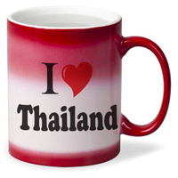 Кружка хамелеон красный CoolPodarok Путешествия. I love Thailand