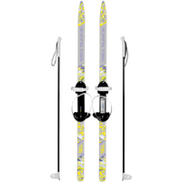 Лыжи подростковые Ski Race 120/95 универсальное крепление Цикл с палками серый Олимпик