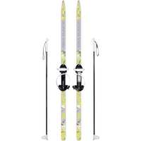 Лыжи подростковые Ski Race 140/105 универсальное крепление Цикл с палками серый Олимпик