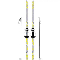 Лыжи подростковые Ski Race 150/110 универсальное крепление Цикл с палками серый Олимпик