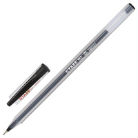 Ручка шариковая масляная STAFF "OBP-317", ЧЕРНАЯ, корпус матовый, игольчатый узел 0,6 мм, линия письма 0,3 мм,