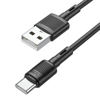 USB кабель шт.USB (A) - шт.Lightning 1,0м, 2,4А силиконовый, черный X83 Hoco