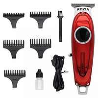 Машинка для стрижки волос Rozia, Профессиональный триммер для стрижки волос, для бороды, усов, Красный TWS