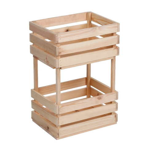 Ящик для овощей, 30 × 40 × 60 см, деревянный, двухуровневый, greengo Greengo