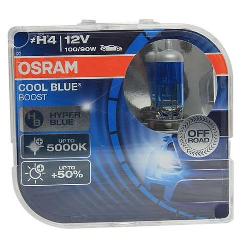 Автолампа Osram H4 100/90 P43t +50% COOL BLUE BOOST 5000K 12V /1/10
