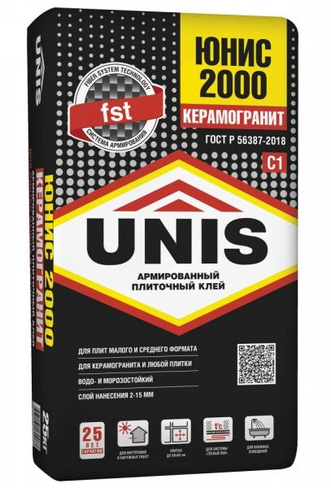 Клей для плитки UNIS 2000 25 кг