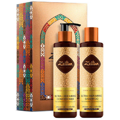 Подарочный набор "Идеальное восстановление": шампунь и бальзам-кондиционер для волос, ZEITUN