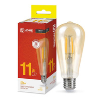 Лампа светодиодная IN HOME LED-ST64-deco gold 11 Вт Е27 3000К золотистая
