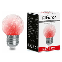 Лампа-строб Feron LB-377 G45 E27 1W красная