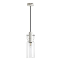 Подвес E27 1x40W SCROW 5057/1B PENDANT ODL24 323 белый/прозрачный/металл/стекло