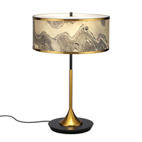 Настольная лампа E27 LED 2x10W BERGI 5064/2T MODERN ODL24 405 металл/натуральный каменный шпон