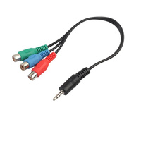 Шнур переходник шт.3,5мм 4C - 3гн.RCA RGB 20см