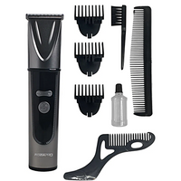 Машинка для стрижки волос Rozia, Профессиональный триммер для стрижки волос, для бороды, усов, Черно-серебристый TWS