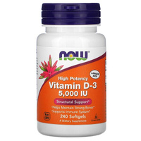 Витамин D3. 5000 мг. 240 капс. / Vitamin D3 Now foods