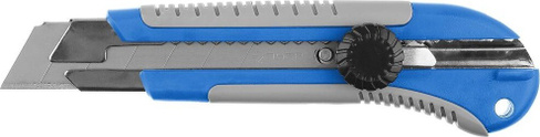 Нож для строительных работ ЗУБР ПРО-25 с винтовым фиксатором сегмент. лезвия 25 мм [09175]