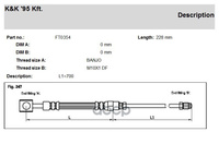 Шланг Тормозной Задн Прав Audi: A3 1.6/1.8/1.8 T, 96- K&K арт. FT0354