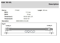 Шланг Тормозной Передн Citroen: Xantia 1.6I-2.0I 16V 93-98 K&K арт. FT4642