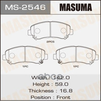 Колодки Передние Nissan Dualis Masuma Ms-2546 Masuma арт. MS-2546