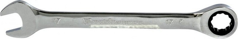 Ключ комбинированный трещоточный MATRIX 17мм, crv, зеркальный хром [14810]