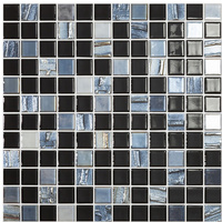 Мозаика Astra Black, основа-сетка, цвет черный VIDER