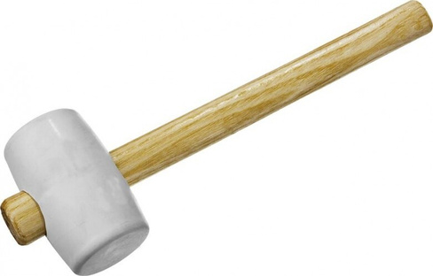 Киянка ЗУБР МАСТЕР EURO резиновая белая, с деревянной ручкой, 230г [20511-230_z01]