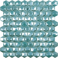 Мозаика Hex Diamond 370D 31.7*31.7см бирюзовый Vidrepur