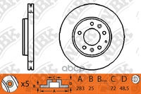 Диск Тормозной Передний Mazda 6 02-08 Nibk Rn1195 NiBK арт. RN1195 2 шт.