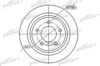 Диск Тормозной Задн Chrysler: Pacifica 04-08 PATRON арт. PBD7002 2 шт.