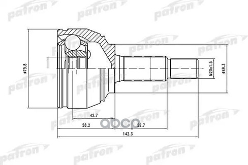 Шрус Наружн К-Кт 23X49x22 Lada Largus 16V / Nissan: Micra 03- PATRON арт. PCV1443