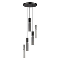 Люстра каскадная LED 5x5W 3000K SCROW 5058/25L PENDANT ODL24 325 черный/дымчатый/металл/стекло