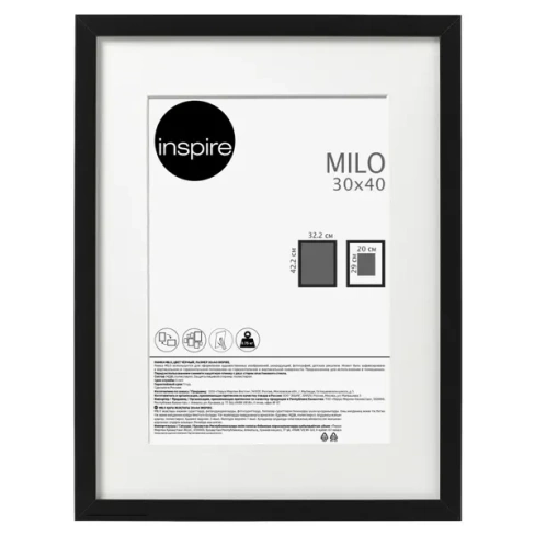 Рамка Inspire Milo 30x40 см цвет черный INSPIRE None