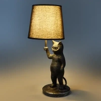 Настольная лампа Rexant Кот с зонтом цвет черный REXANT None