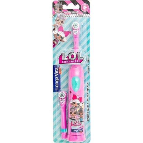Longa Vita / Электрическая зубная щетка Longa Vita L.O.L Surprise! ротационная и сменная насадка детская 2 шт