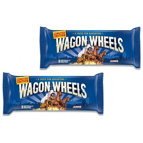 Печенье Wagon Wheels Jammie в шоколаде с прослойкой из суфле и джема 216 г, 2 упаковки